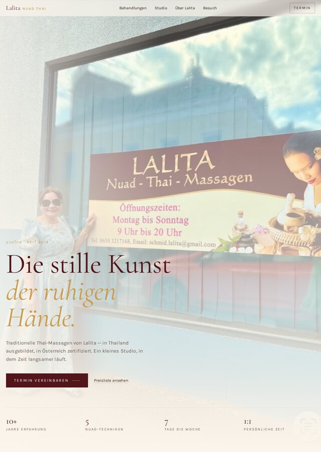 Website von Lalita Nuad Thai